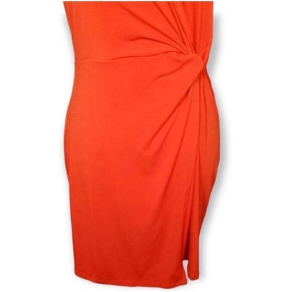 BCBGENERATIONS ORANGE TWIST WRAP SURPLICE DRESS SZ.S EUC. - Picture 4 of 9